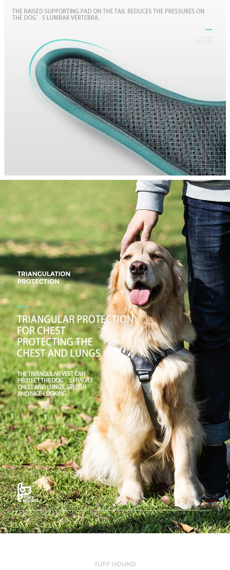 Tuff Hound K9 товары для домашних животных собаки жгут синий/красный/серый Жилет Жгут для средних/больших собак не тянет грудь жгуты