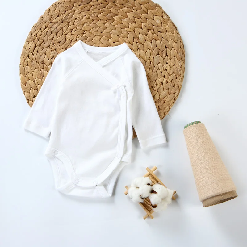 2pc/5pcs baby clothes white bodysuit girl  long sleeves clothes onesies 100% cotton overalls baby newborn wrapover bodysuit