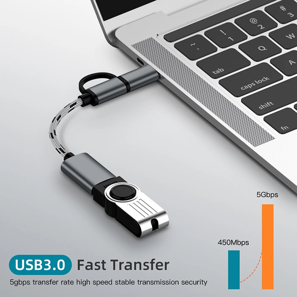 2 в 1 кабель адаптер OTG с разъемом Type C папа Micro USB на гнездо 3 0 мама нейлоновая