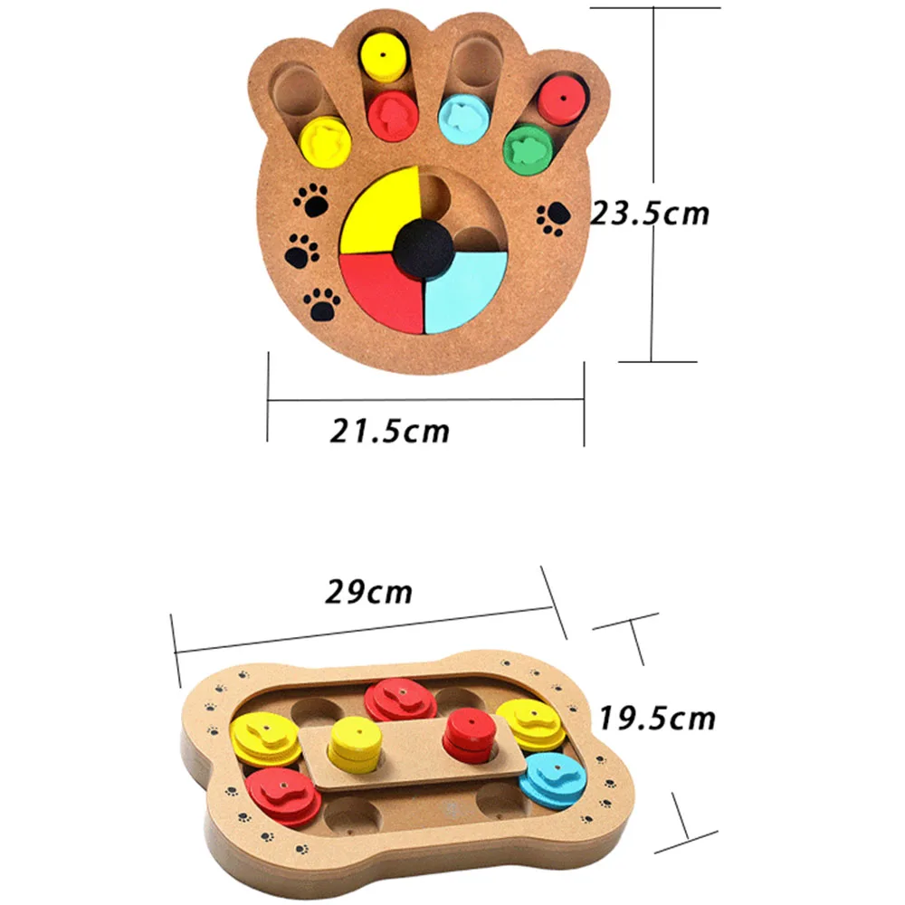 

Pet Color Puzzle Toys Increase IQ Wooden Interactive Slow Dispensing Feeding Pet Training Games Feeder Small Medium Dog Puppy