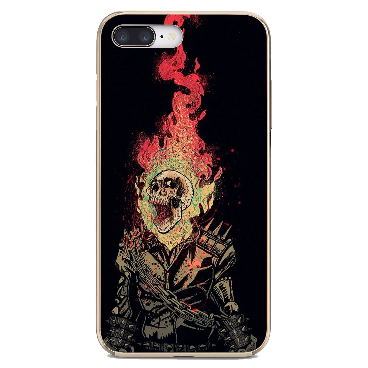 Мягкий чехол для Xiaomi mi Redmi Note 3 4 4X 5 6 7 8 8t 9 9s 9t 10 pro lite fire-car-Ghost-Rider-Head-Skull - купить по