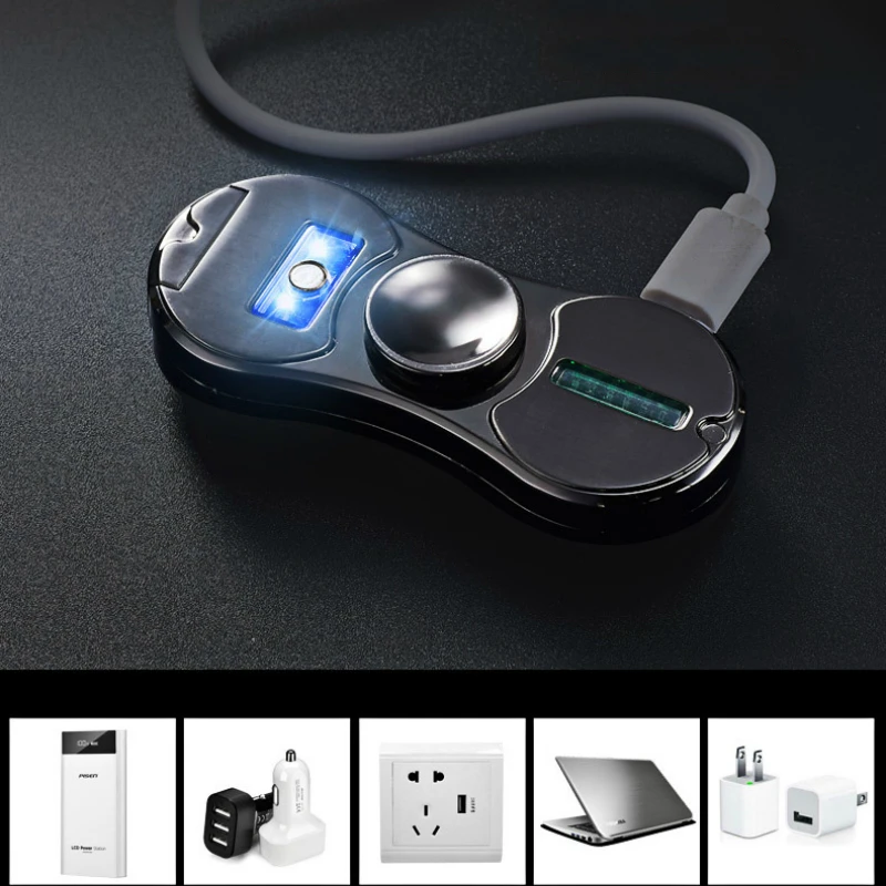 Fingertip Gyro двойная дуговая импульсная электронная USB Зажигалка ручной обтекатель