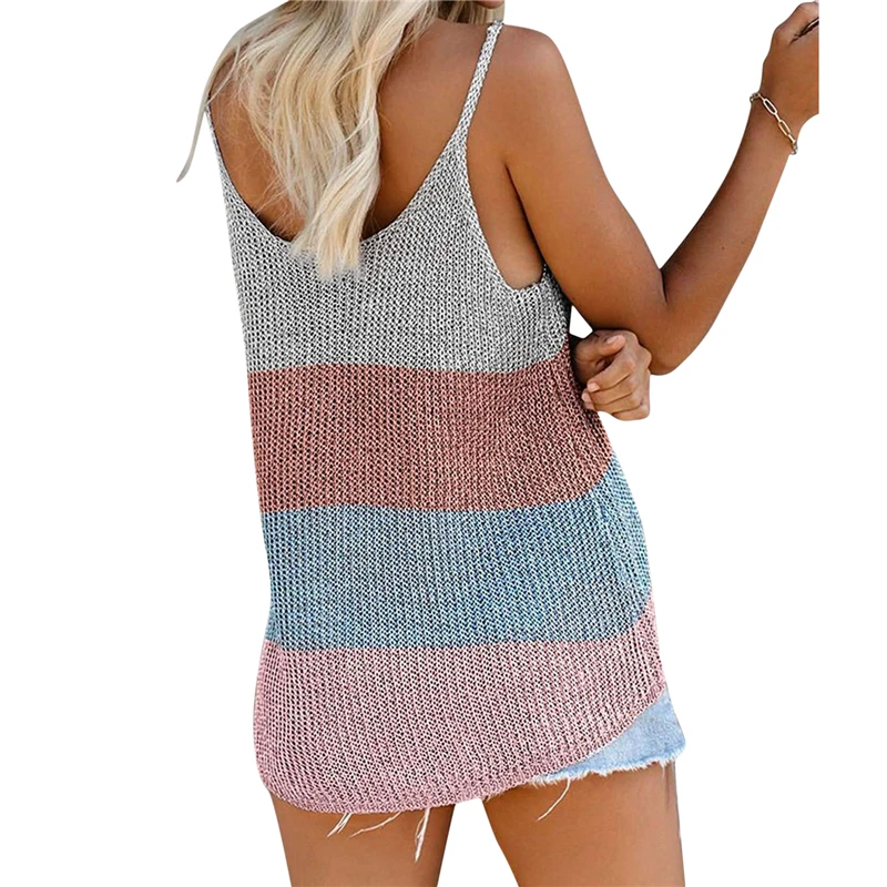 

Women Summer Loose Casual Camis Tops Sexy Streetwear Female Knitted Tees Pullover Tops Women Clothes Camis