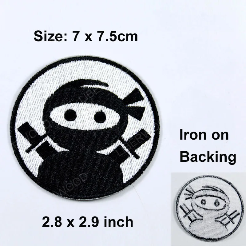Ninja Iron on Японский Бусидо ниндзя воин Меч Кабуки Япония Самурай Броня Воин Вышивка Патчи военный значок - Цвет: Ninja Iron on