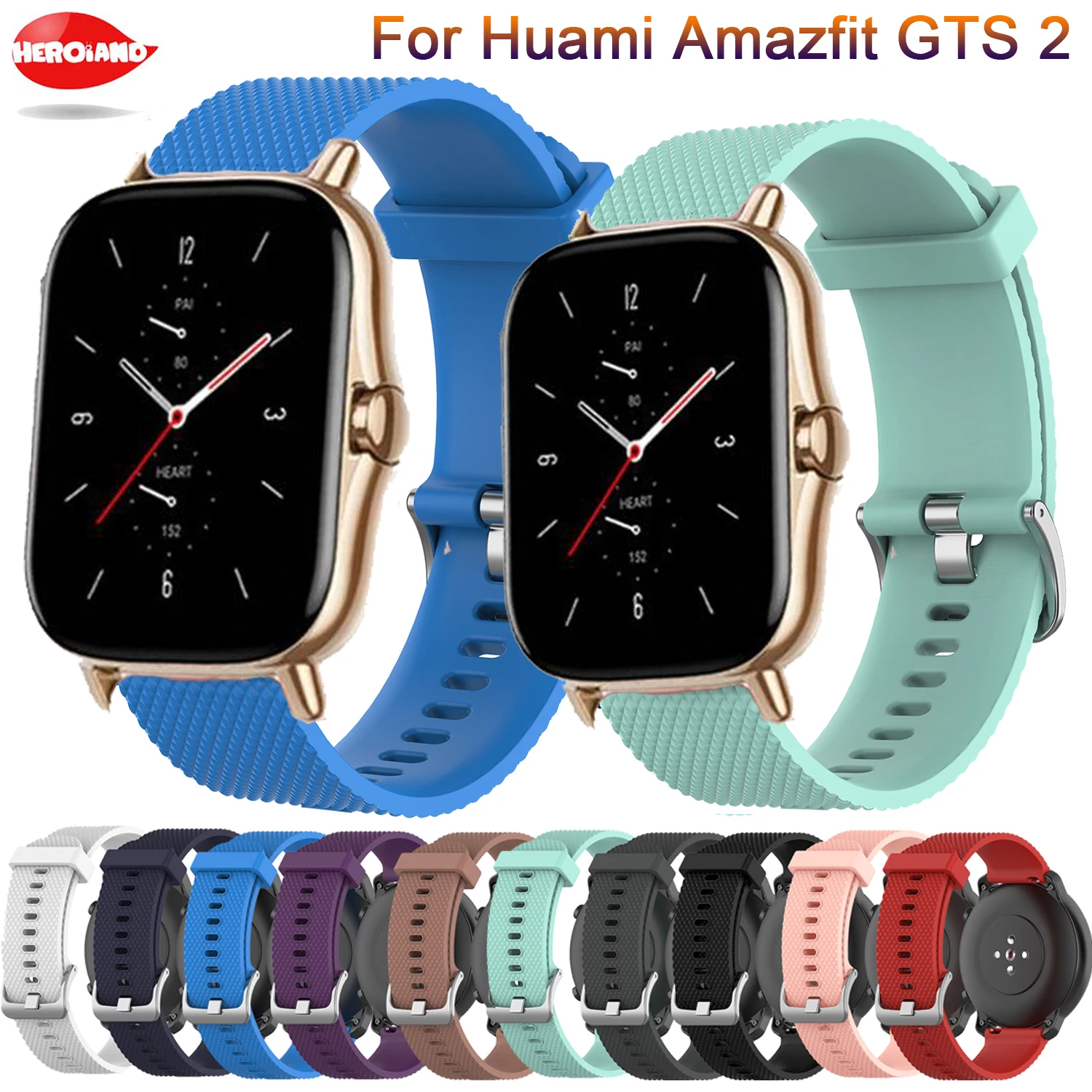 

20mm Band Silicone Strap For Xiaomi Huami Amazfit GTS 2 2e Mini GTR 42mm / Amazfit BIP U / Pro / S lite Smart Wristband Bracelet