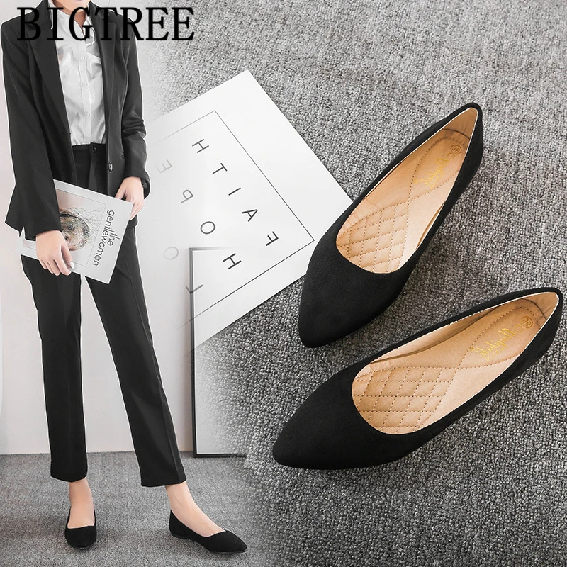 

Black Shoes For Women Work Shoes Women Pointed Toe Flats Harajuku Shoes Fashion Zapatos Comodos De Mujer Calcados Feminino 2023