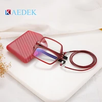 kaedek portable folding reading glasses women men retro marble presbyopic eyeglasses foldable hanging neck presbyopia glasses