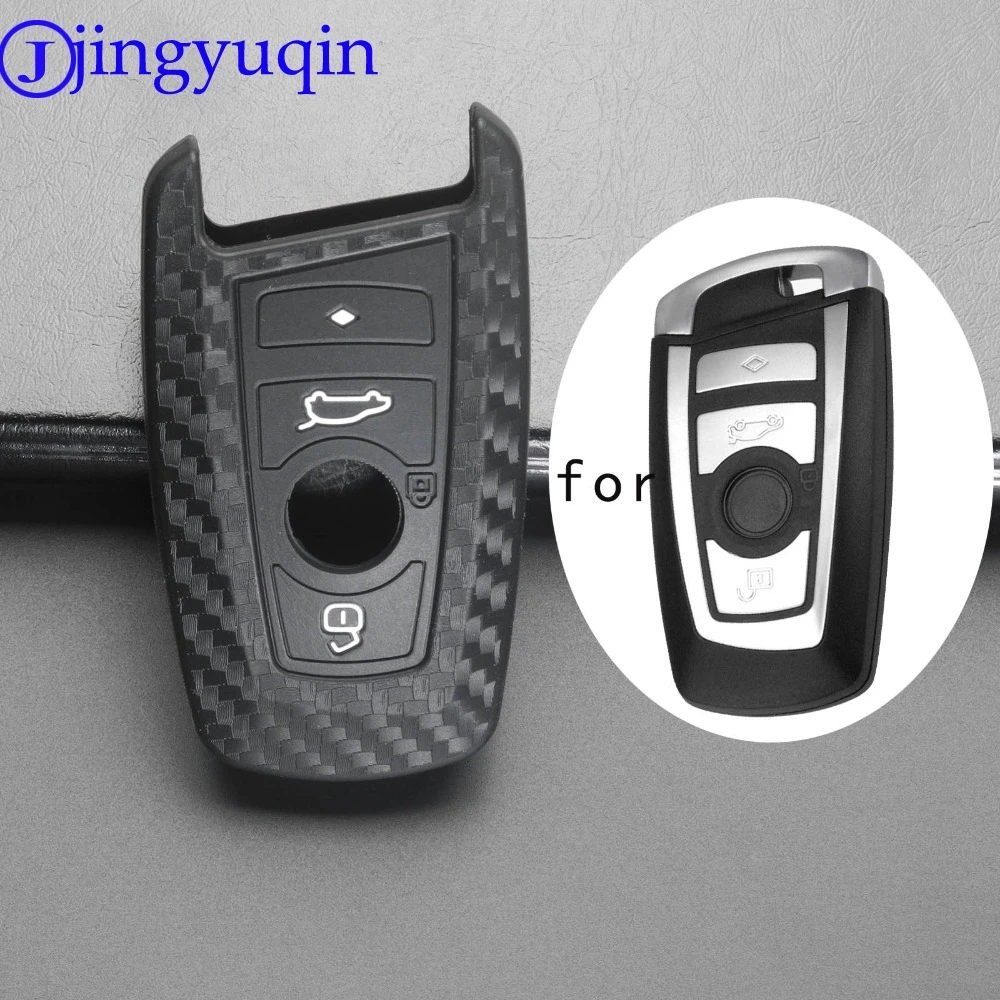 

jingyuqin For BMW 520 525 f30 f10 F18 118i 320i 1 3 5 7 Series X3 X4 M3 M4 M5 Car Styling Remote Car Key Case Cover Carbon