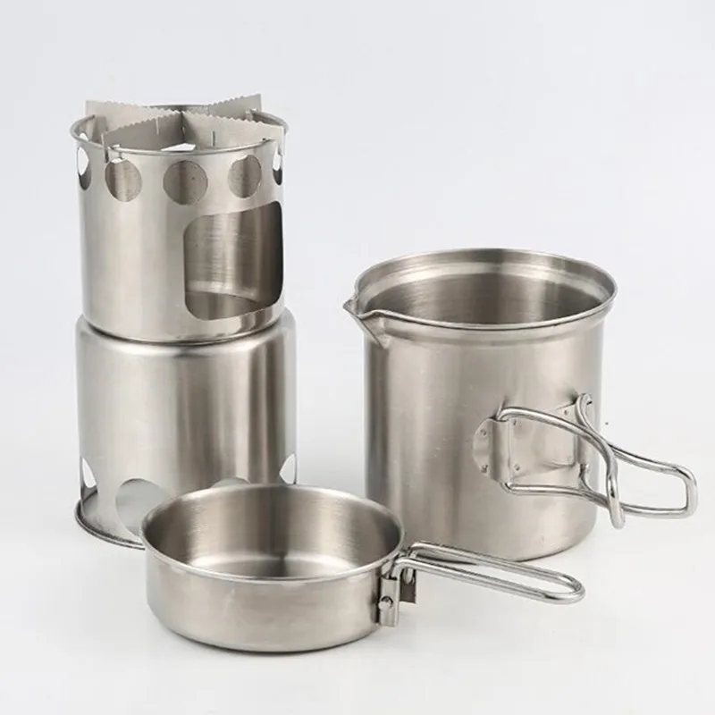 Портативная уличная посуда для кемпинга из нержавеющей стали 304 набор беспорядка