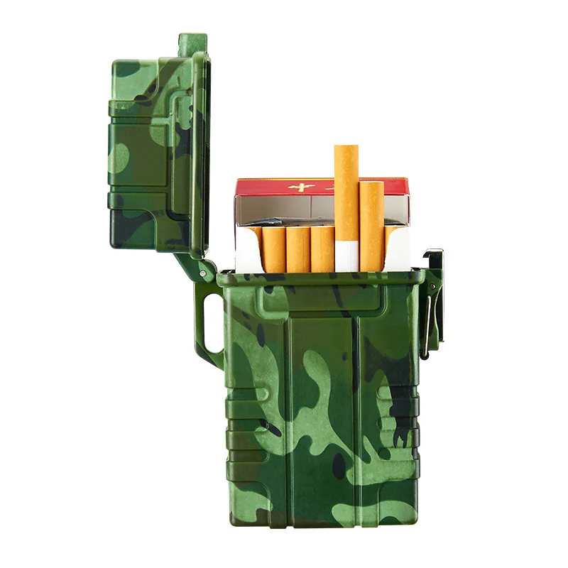 

Outdoor Waterproof Cigarette Case USB Rechargeable Cigarette Lighter Lighter Lanyard Easy To Carry Rechargeable Lighter