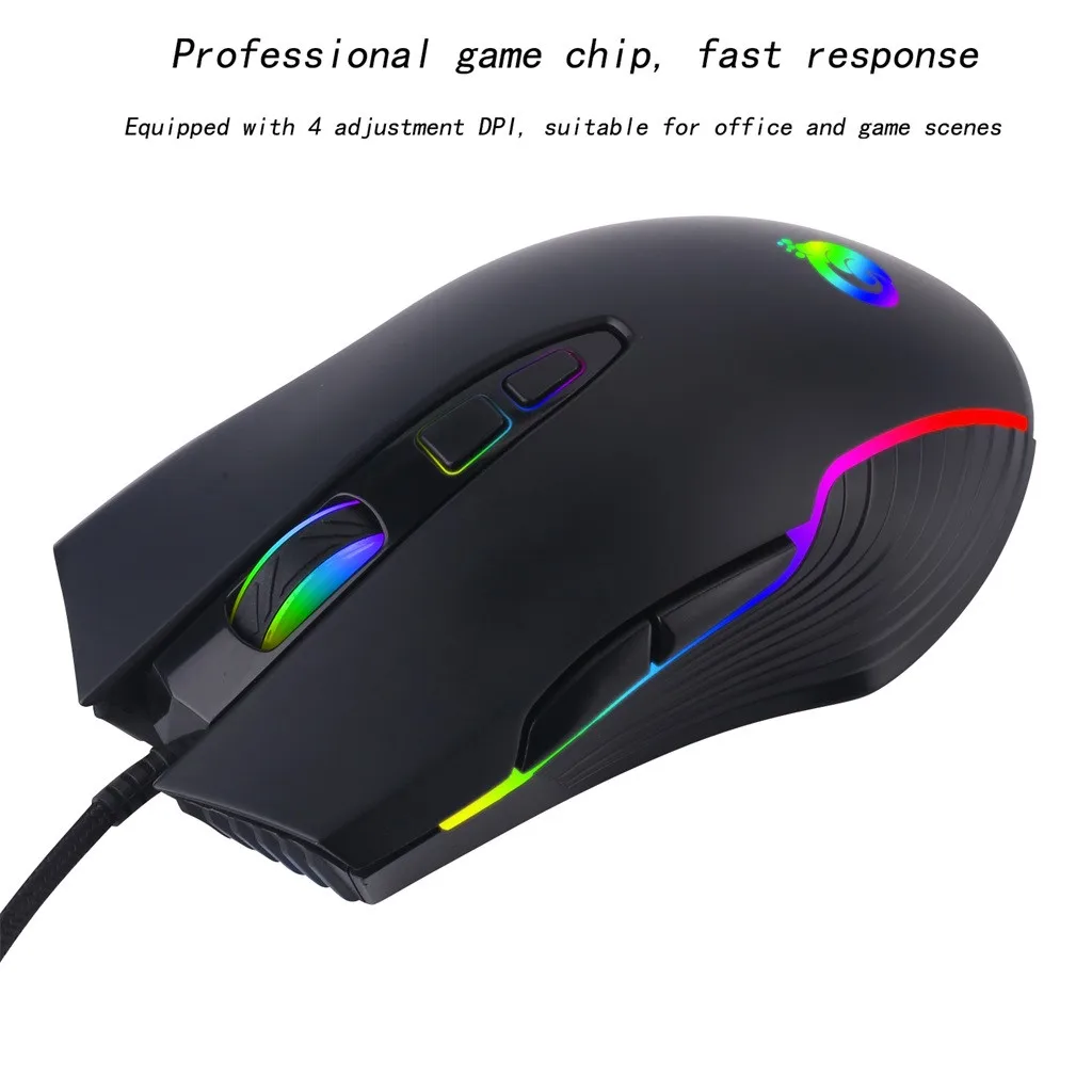 G4 USB Проводная RGB подсветка Marquee Макросъемка мышь для ноутбука Игровые мыши кабель