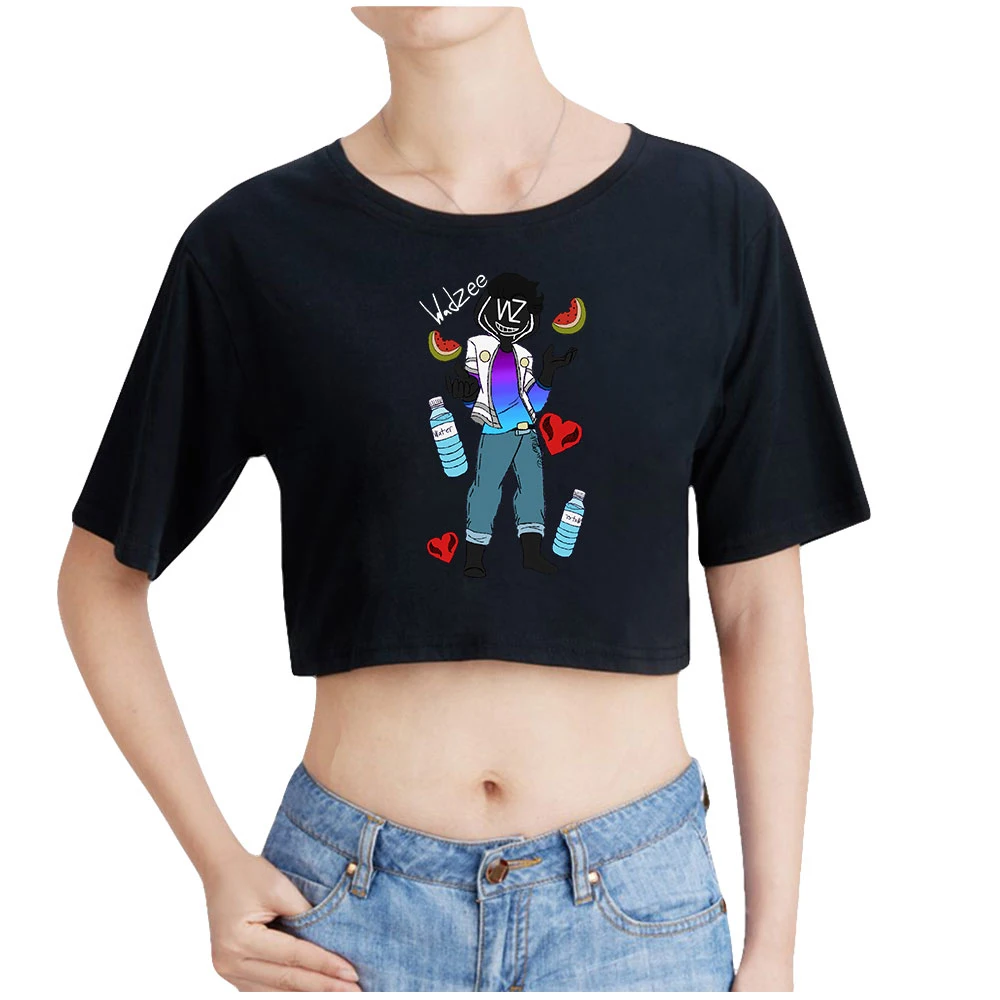 

WADZEE Fashion Printed Women Crop Tops Summer Short Sleeve T-shirts Hot Sale Girls Casual Streetwear Harajuku T shirts