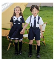 new kindergarten uniform summer suit girl dress primary school uniform boys short sleeve suit children shirt and shorts