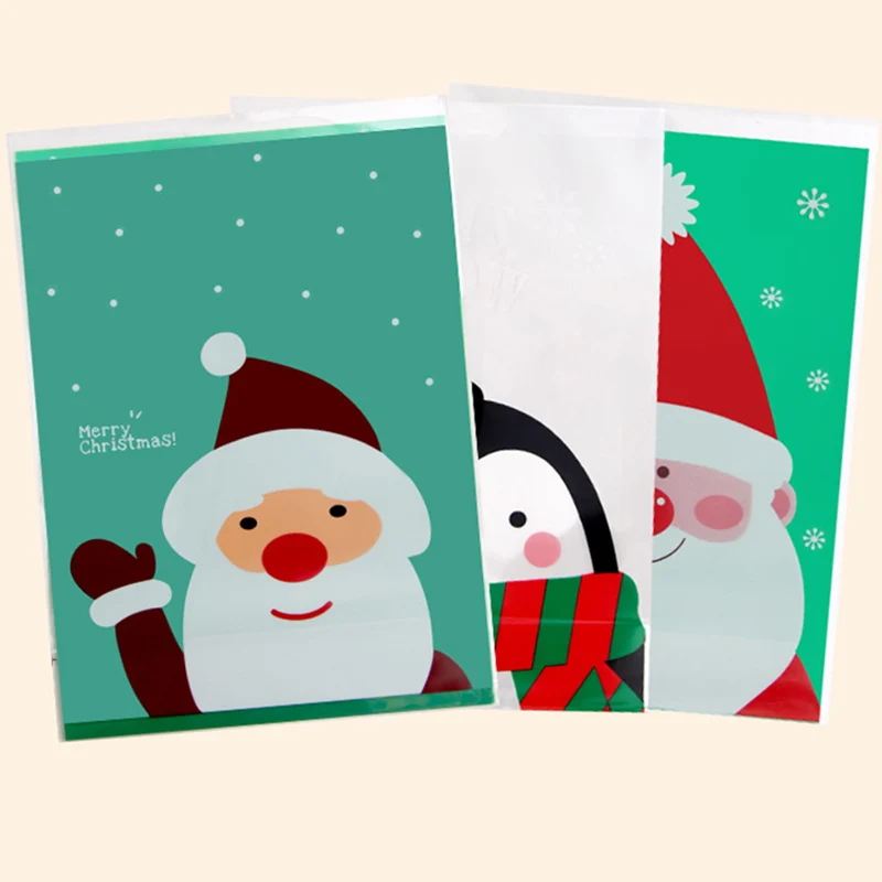 10 шт мультфильм Рождество Санта упаковка для конфет и печенья сладостей