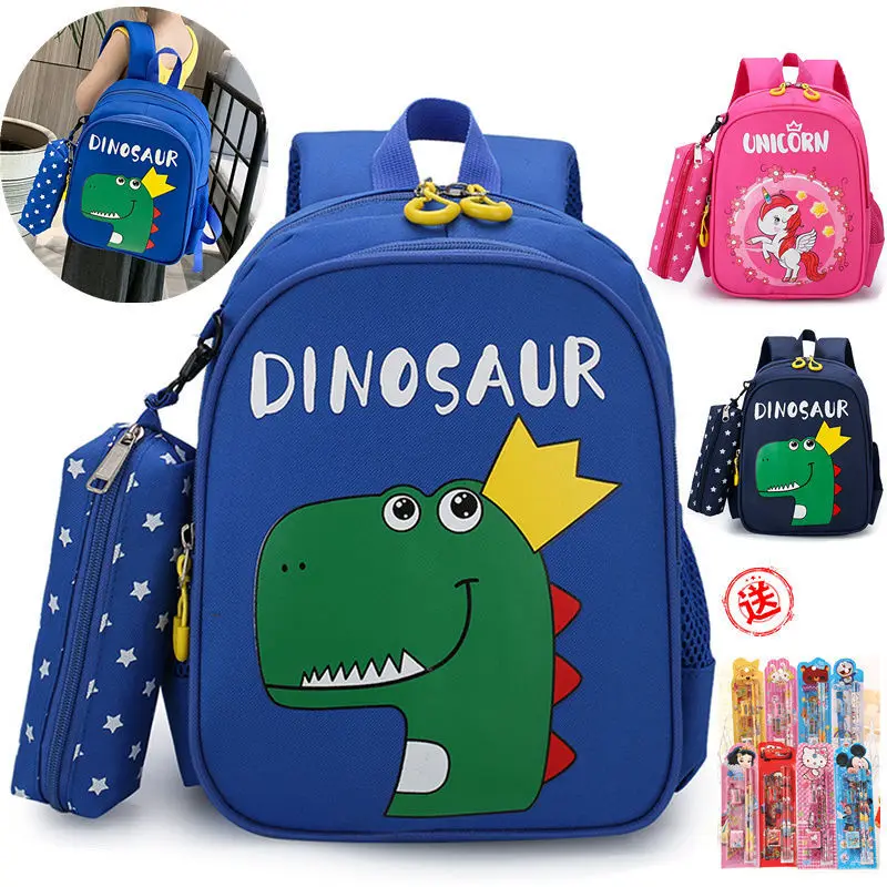 Детский рюкзак для девочек, с героями мультфильмов, милый рюкзак с динозавром для детского сада, маленькая школьная сумка с защитой от потер...