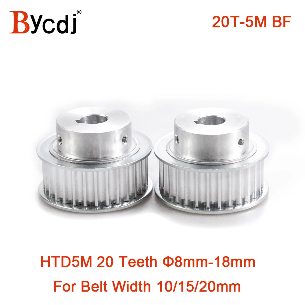 

20 Teeth 5M Synchronous Pulley keyway Bore 8/10/12/12.714/15/16/17/18mm for Width 10/15/20mm HTD5M Timing Belt 20Teeth BF Type
