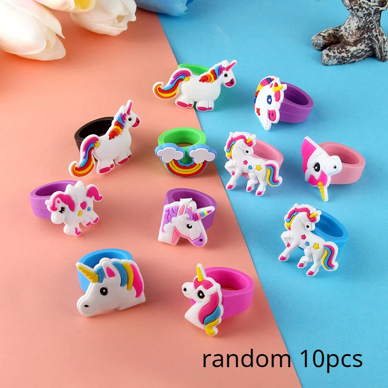 

European and American wind creative cartoon dream unicorn PVC silicone ring children's cartoon ring