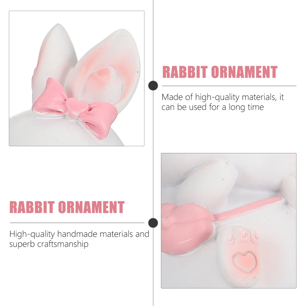 

2pcs Easter Bunny Ornament Cake Topper Tabletop Adorable Rabbit Decoration