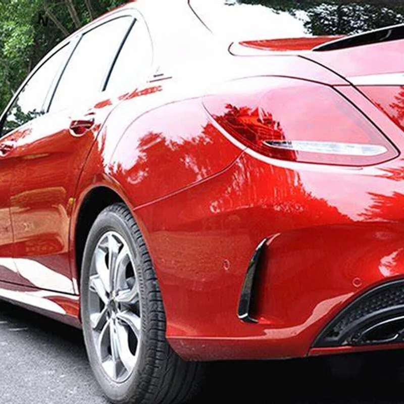 Глянцевый черный спойлер на задний бампер наклейки отделка для Benz C Class W205 C43 C63 AMG