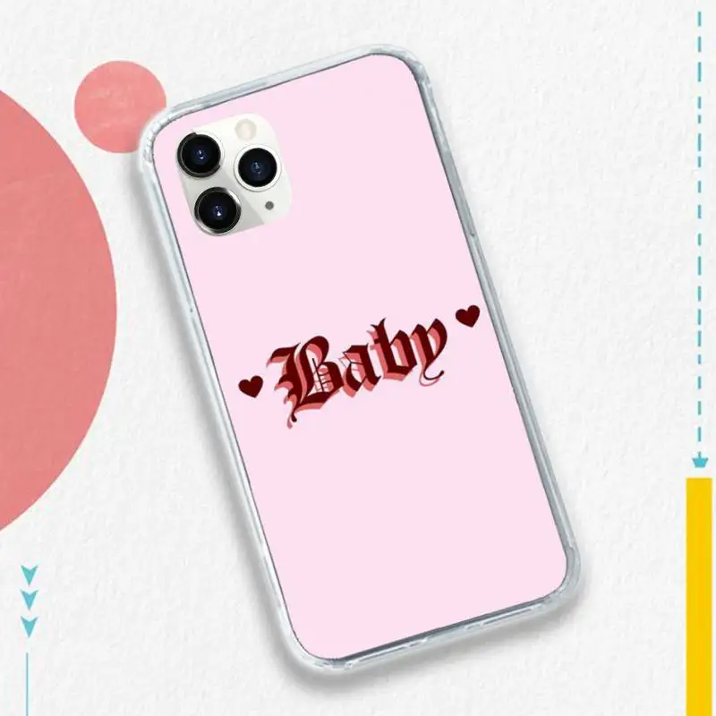 

Babe babygirl honey line Text art Phone Case for iPhone 11 12 pro XS MAX 8 7 6 6S Plus X 5S SE 2020 XR luxury design shell funda