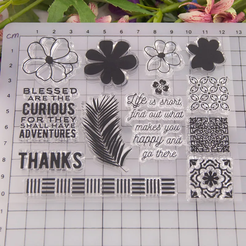 Flowers Transparent Clear Silicone Stamps for DIY Scrapbooking Photo Album Decor | Канцтовары для офиса и дома