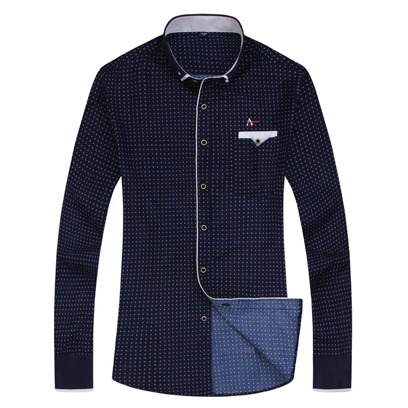 2021 Reserva Aramy  Men's Fashion Casual Long Sleeve Printed Shirt Slim Fit Men's Social Business Formal Shirt Brand Men's S