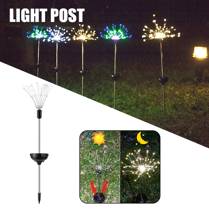 

Waterproof Solar Garden Fireworkes Lamp Christmas Fairy Lights Stake Outdoor Garden Paths Lawn Decoration LED Lamp Yard JS23