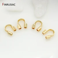 wholesale 14k gold plated wire protectors wire guard guardian protectors loops u shape clasps connector for diy jewelry making
