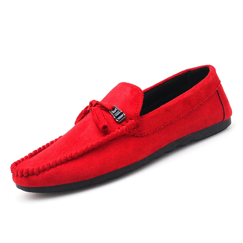 Leather Men Shoes Luxury Brand Red Penny Loafers Moccasins Italian Designer Casual | Обувь