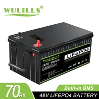 48v 70ah lifepo4 battery pack lithium iron phosphate batteries bulit in bms for boat golf cart camping security devices