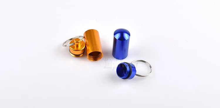 للبيع 1000 قطعة لتقوم بها بنفسك مقاوم للماء الألومنيوم حبة صندوق حافظة حبوب منع الحمل حاوية زجاجة المخدرات حامل المفاتيح الهدايا الترويجية