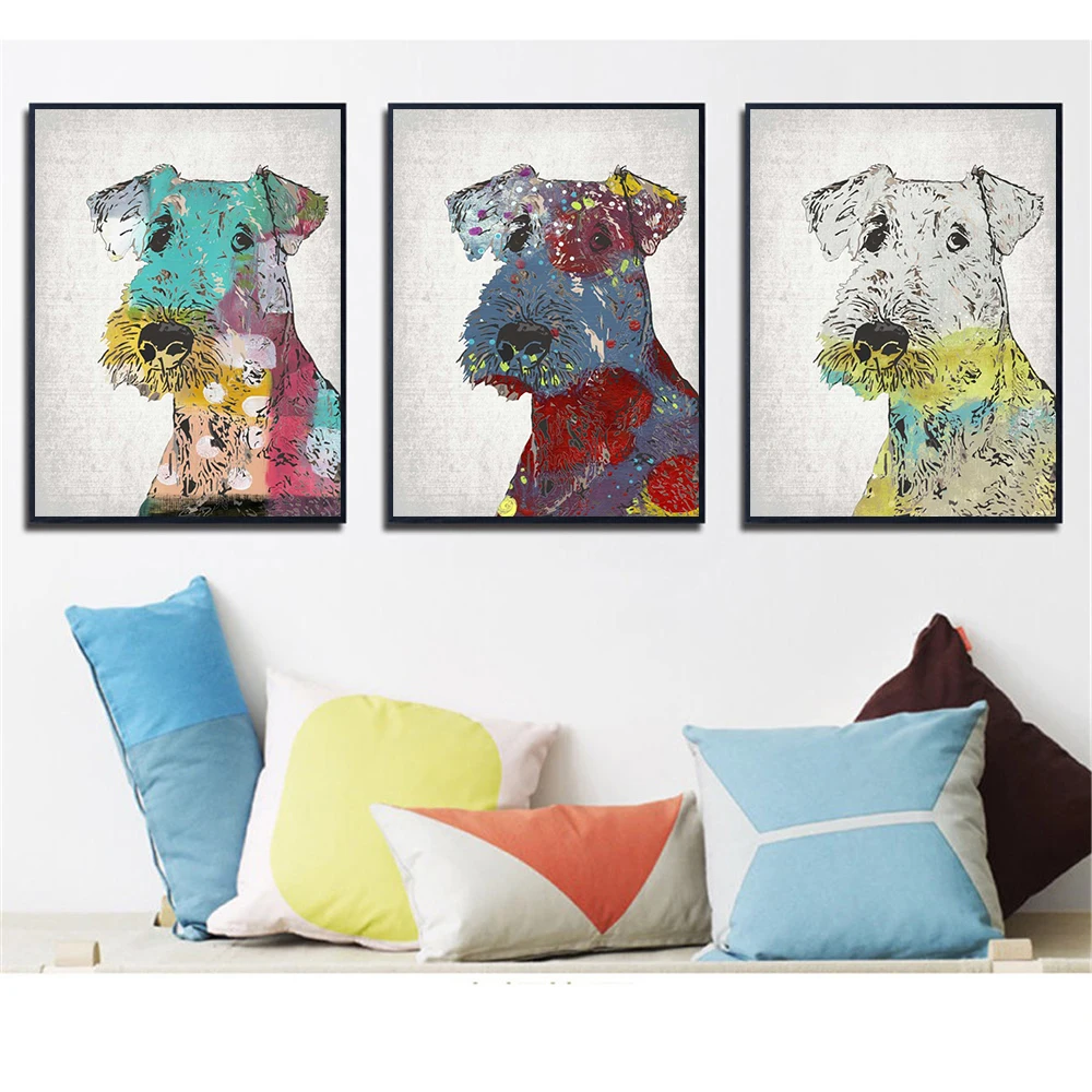 Настенный ретро-постер с изображением собаки акварелью винтажный постер