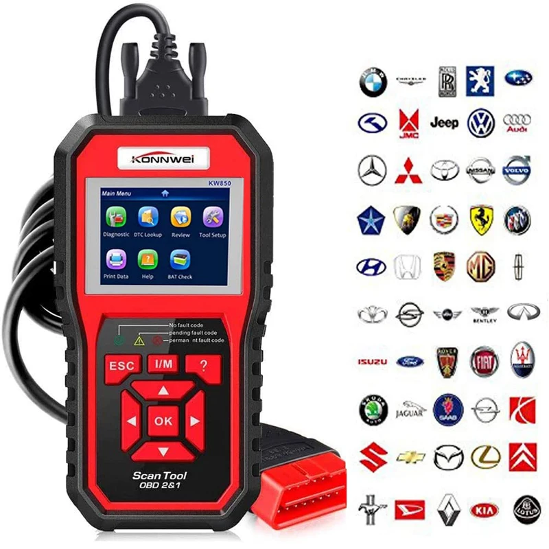 

Professional OBD2 Scanner Automotive Diagnostic Tool KW850 Car OBD II Code Reader Check Engine Light Tool for All Cars After1996