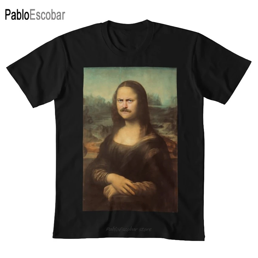 Мона Рон Swanson футболка swanson парки и отдыха пародия Ник предложмен усы забавная