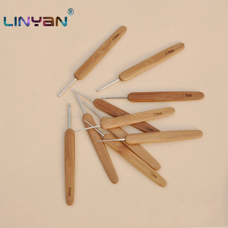 Карбонизированная бамбуковая ручка набор крючков для вязания подвесная игла с