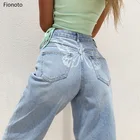 В стиле хип бабочка печати y2k Harajuku модные джинсы для женщин Уличная Повседневная мешковатые прямые с высокой талией, джинсовые большого размера 90s Iamhotty