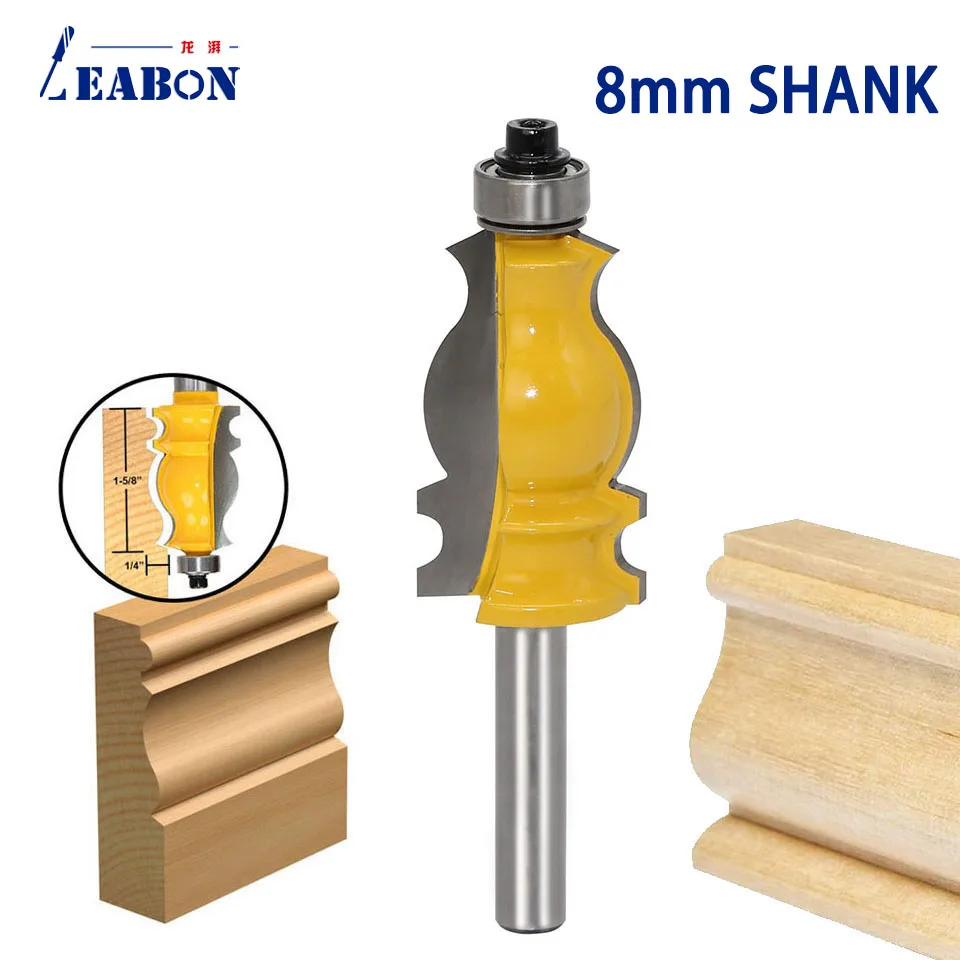

8mm shank Architectural Cemented Carbide Molding Router Bit Trimming Wood Milling Cutter for Woodwork Cutter Power Tools