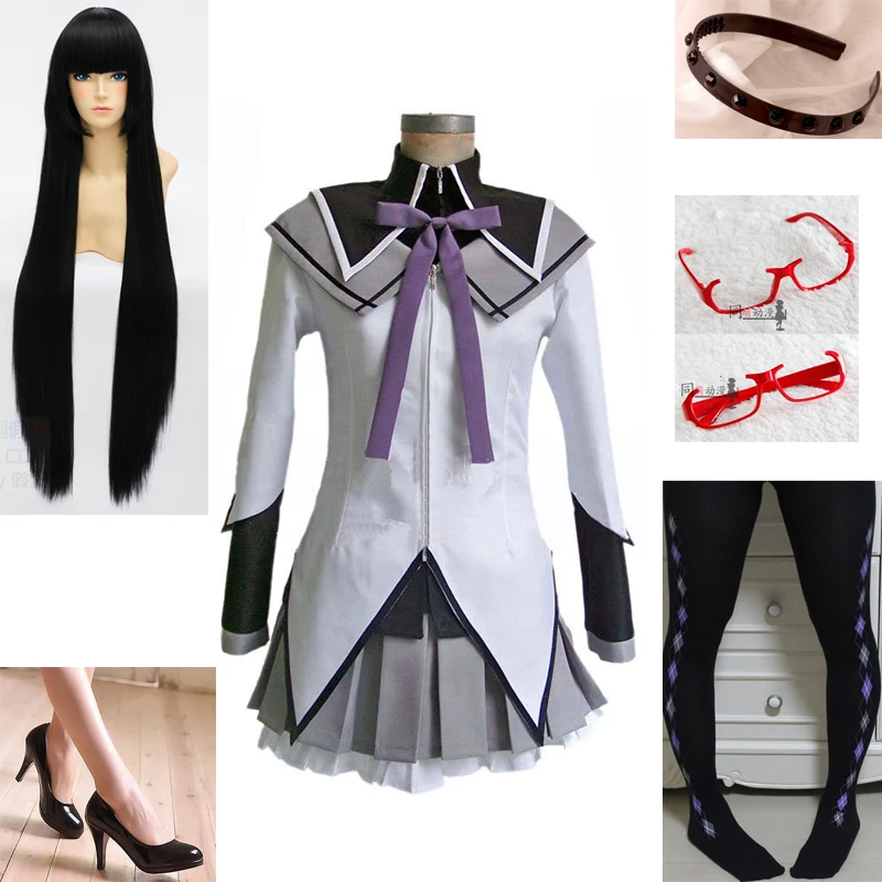 Puella Magi Madoka Magica Akemi Homura Косплей Костюм на заказ любой размер