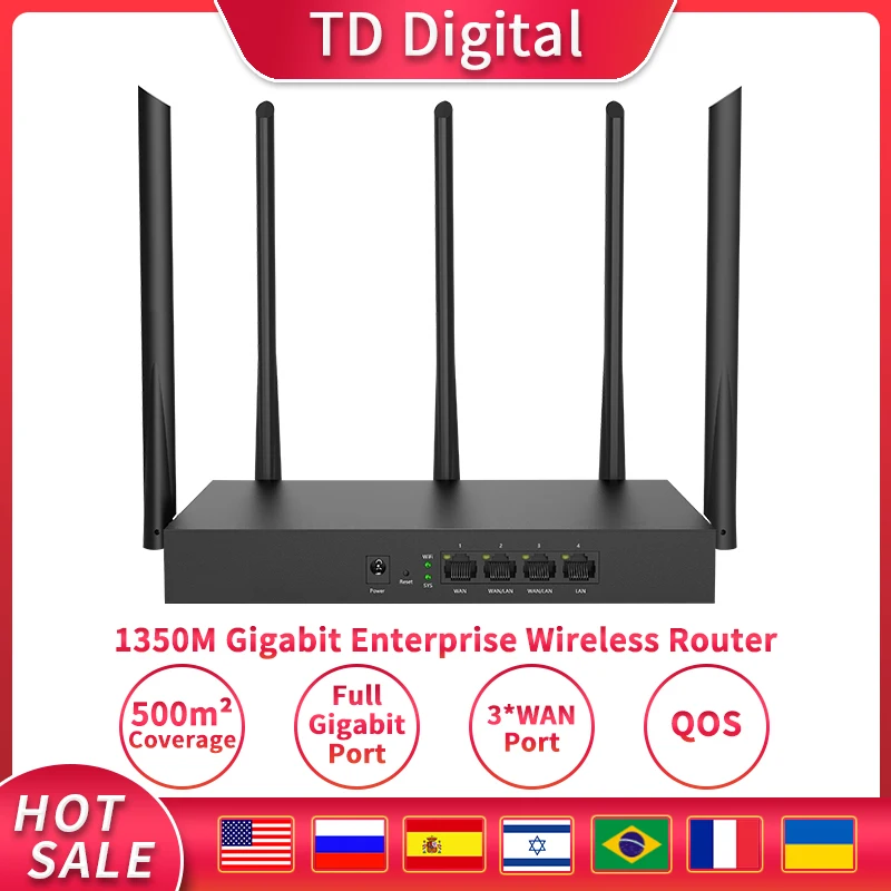 Двухдиапазонный гигабитный Беспроводной Wi Fi роутер TD W20E 1350m 11ac с 2 4G/5 0G антенной