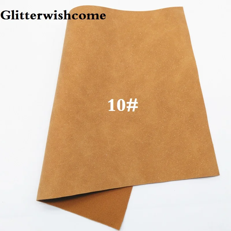 10 Glitterwishcome 21X29 см А4 Размер синтетическая кожа, замша кожа с блестками, искусственная из искусственной кожи Ткань Винил для бантов, GM036A - Цвет: 10