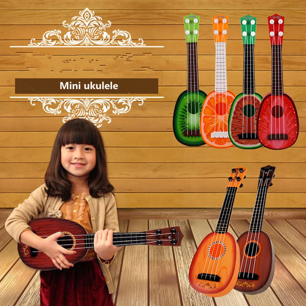 Детская пластиковая игрушка прочная гитара укулеле нетоксичный музыкальный