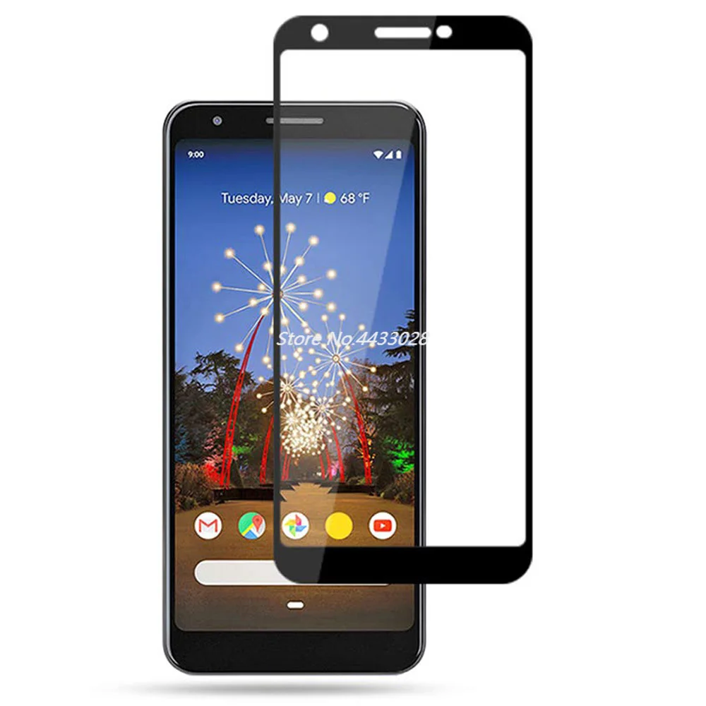 5D полное покрытие клея черное закаленное стекло для Google Pixel 3A защита экрана