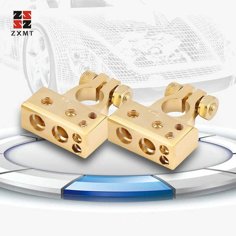 ZXMT цвета: золотистый серебристый автомобиль Концевой Зажим для аккумулятора