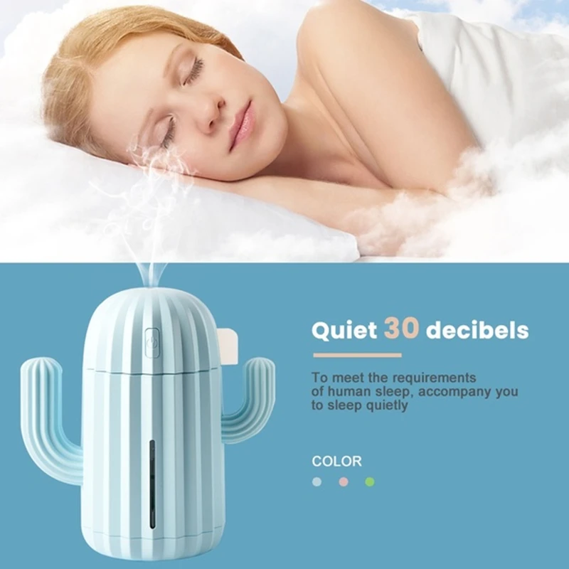 

USB Air Humidifier 340ML Cactus Timing Aromatherapy Diffuser Mist Maker Mini Aroma Atomizer for Home