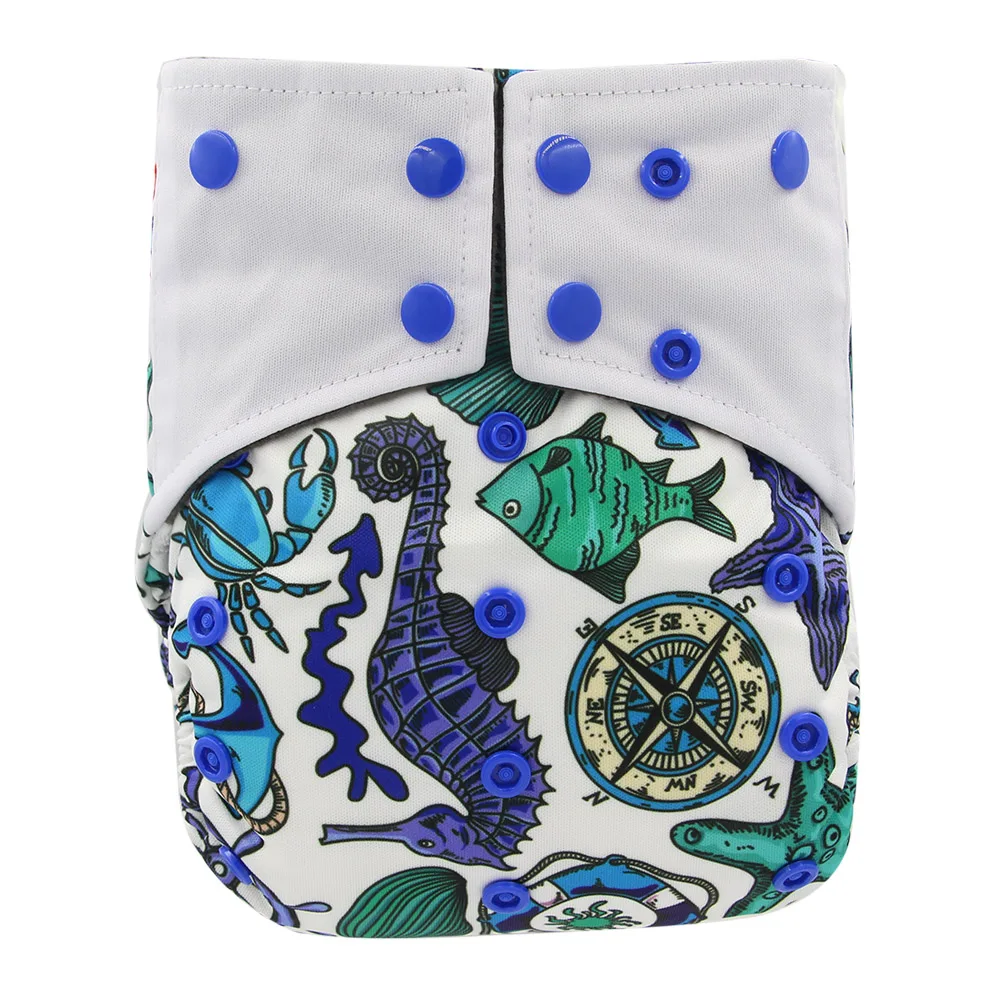 Детские подгузники тканевые Все в одном из древесного бамбука с вшитой вставкой