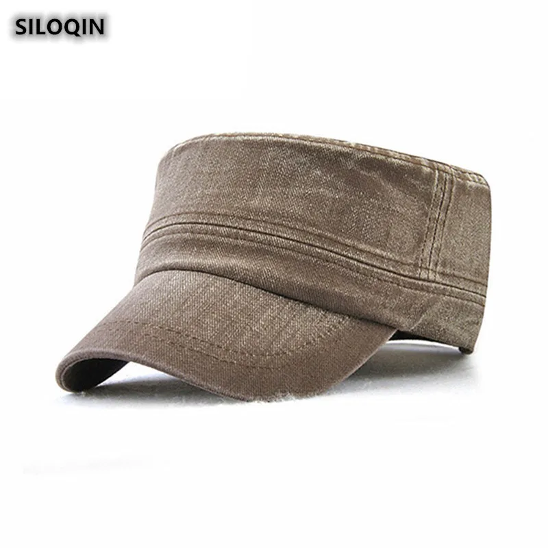 SILOQIN регулируемые хлопковые Ретро военные шапки для мужчин осень зима