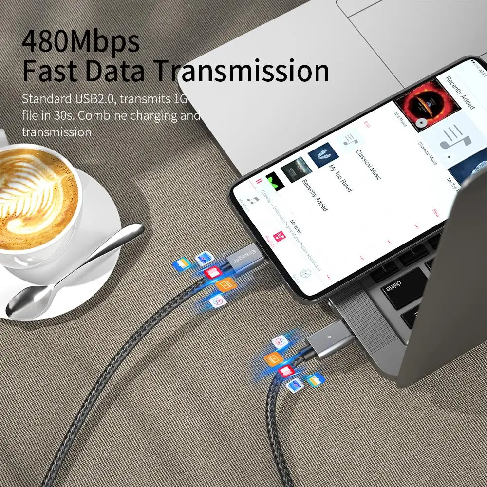 Магнитный кабель Essager 100 Вт USB Type C для MacBook Pro быстрая зарядка 4 0 Huawei P30 Redmi провод