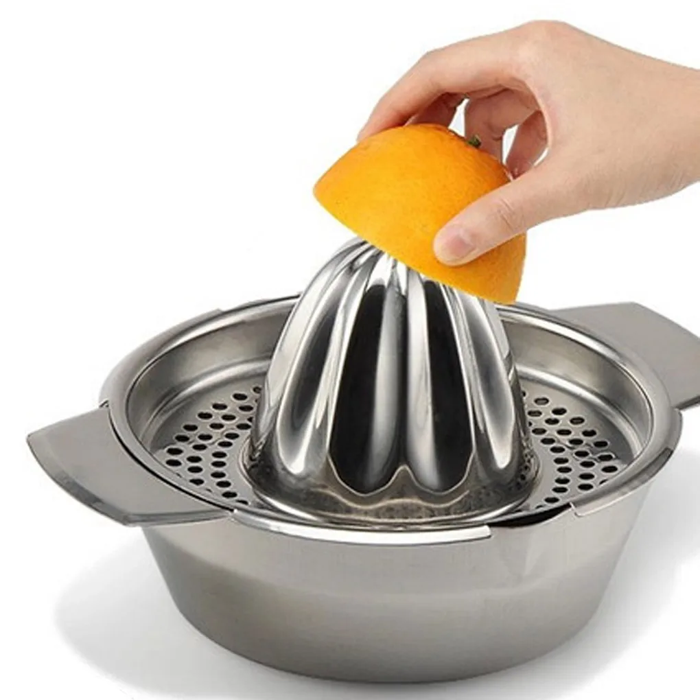 

Stainless Steel Manual Juicer Fruit Lemon Squeezer with Bowl Juicer Strainer Good quality!