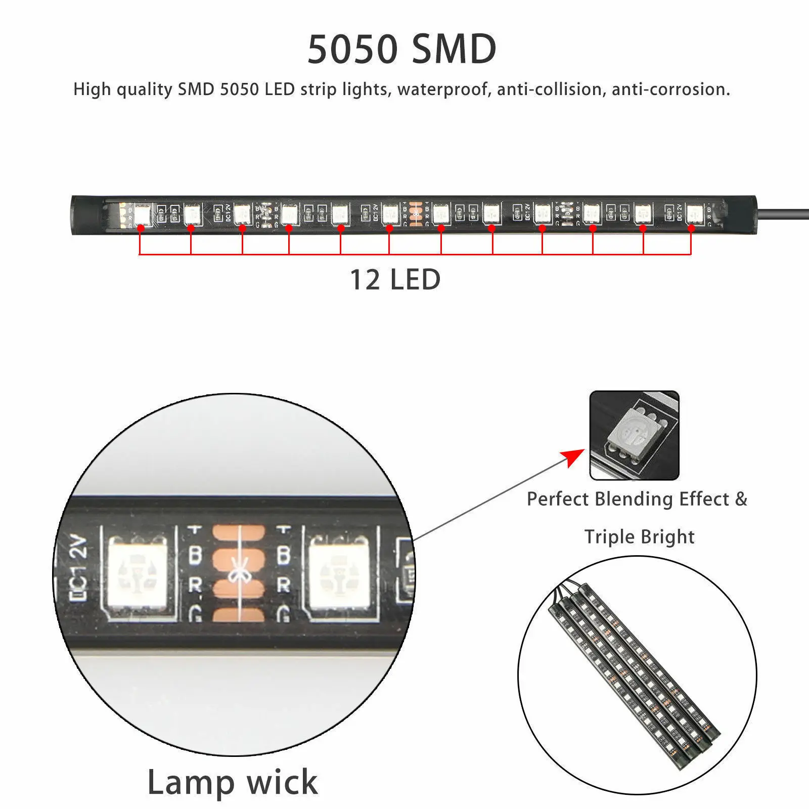 

Adjustable Car Interior Light Car Power 8W Wireless 48 LED DC 12V Decorative