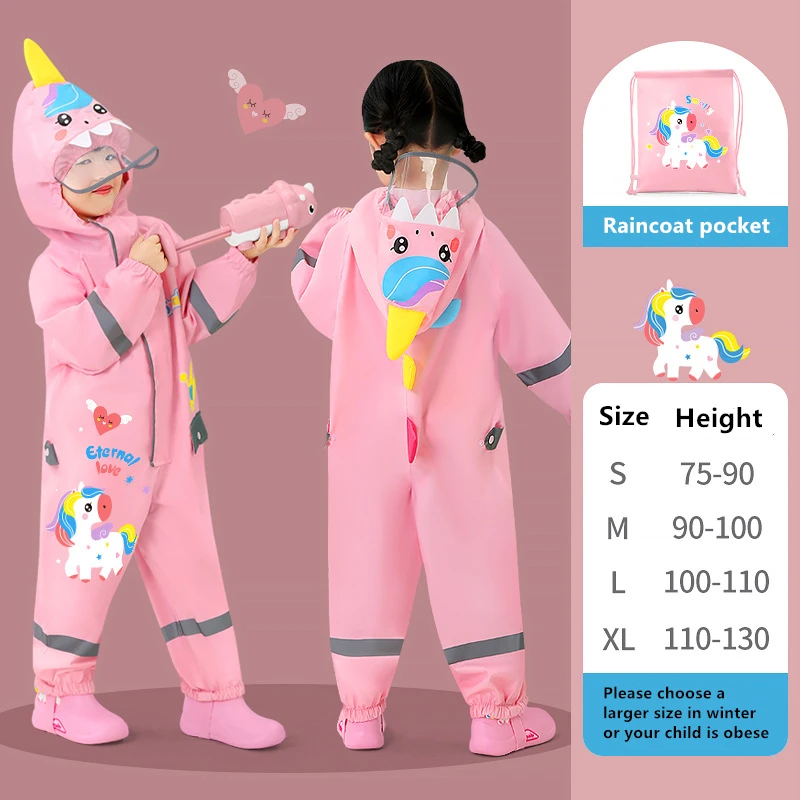 От 1 до 9 лет мультфильм Динозавр водонепроницаемый комбинезон дождевик с